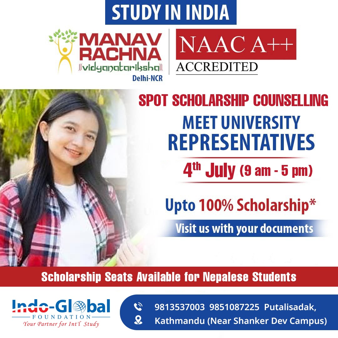Manav Rachna University to Conduct Spot Scholarship Counselling in Kathmandu for Nepalese Students